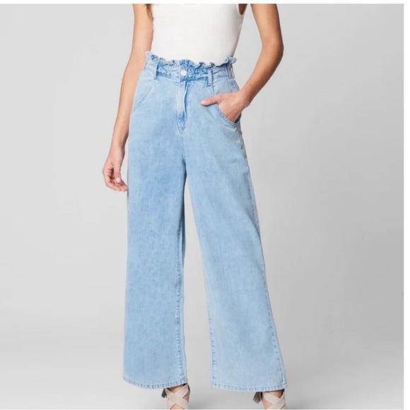 BLANK NYC 🛍️💕💞STAND STRONG Women's Paperbag Wide Leg Jean- NWT -Size L - Picture 1 of 12